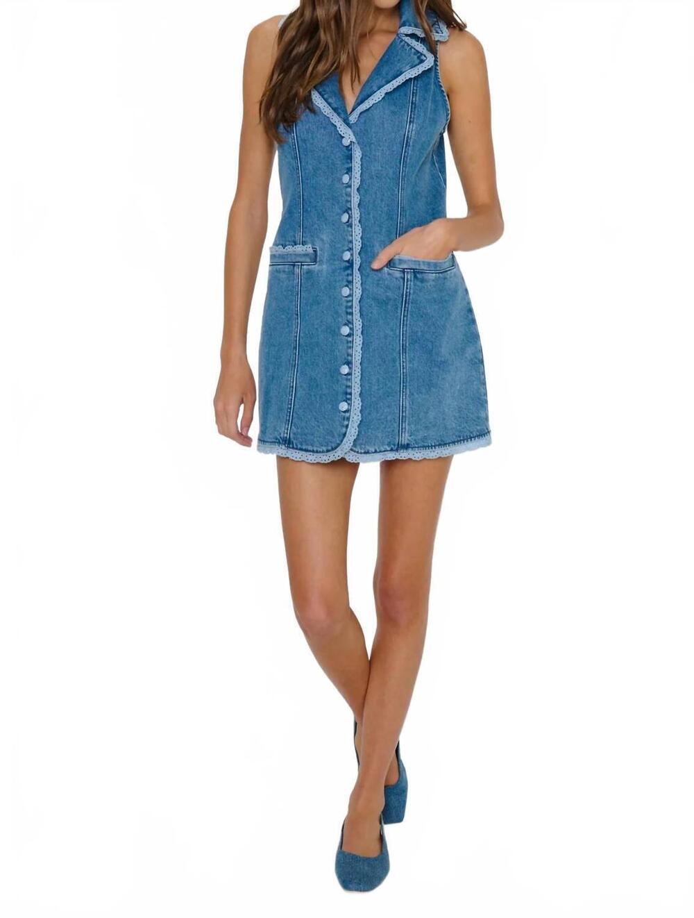 NEW SHOW ME YOUR MUMU women's maddox dress in blue